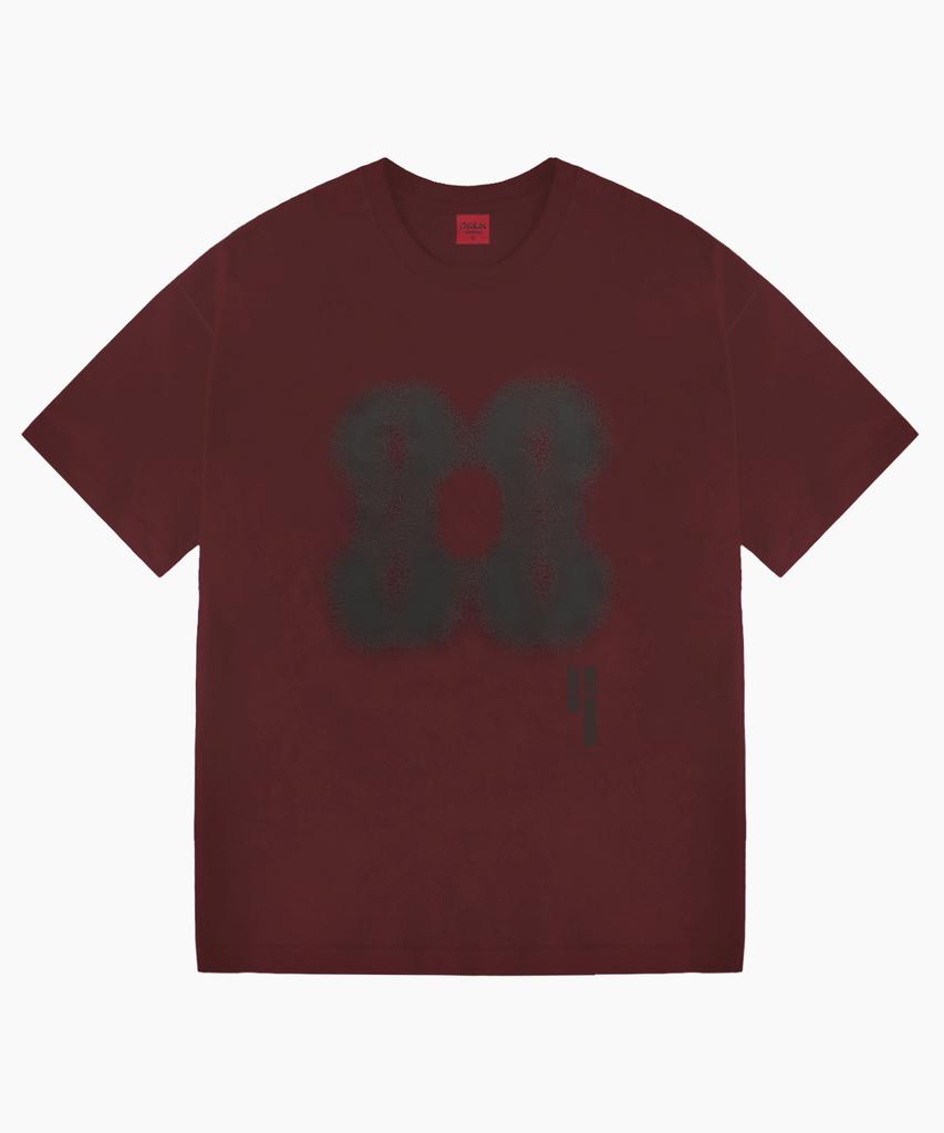 Keuligeon Effect Graphics Semi-Overfit Short Sleeve T-Shirt Burgundy