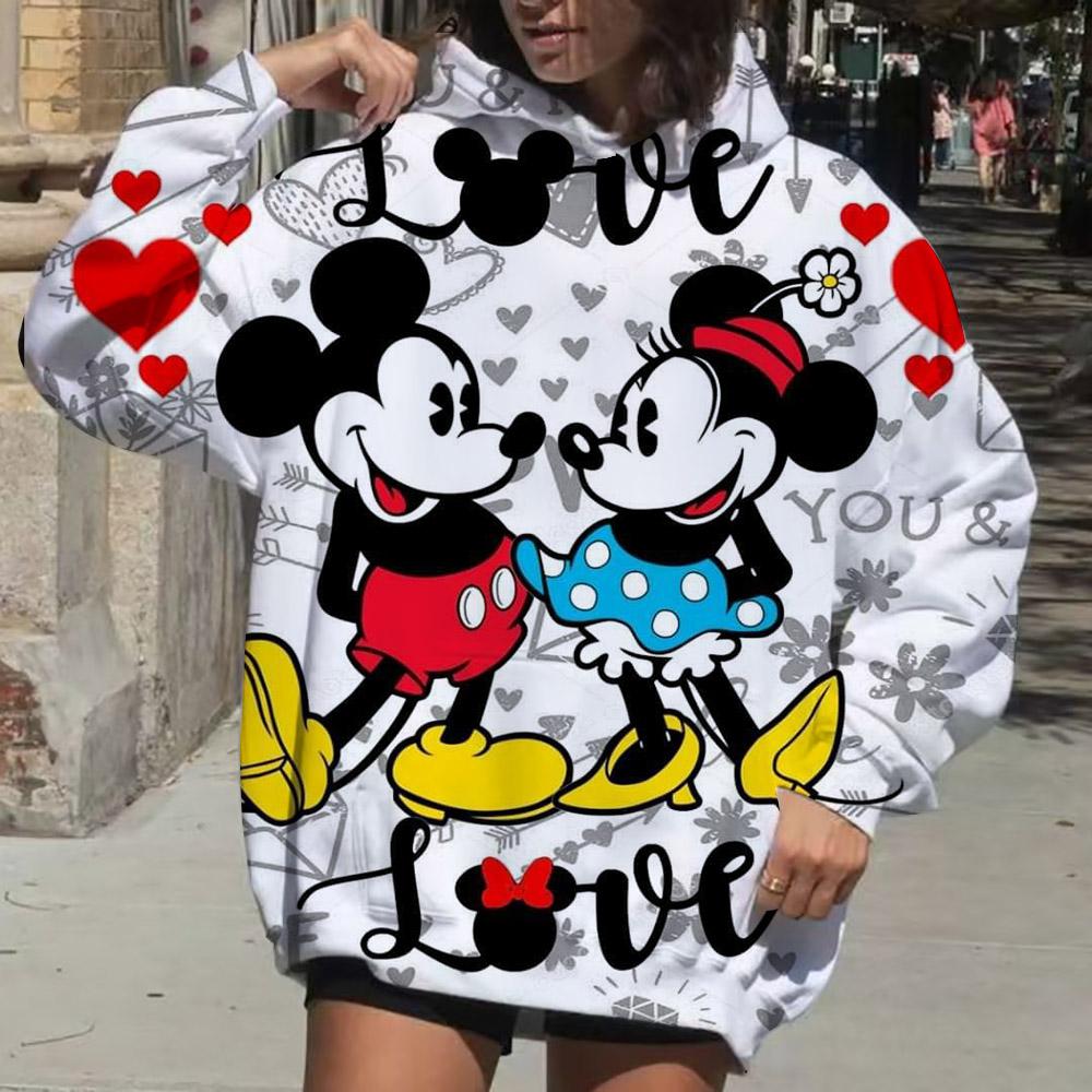 Disney Mickey Mouse Hoodie Fashion Women Kawaii Aesthetic Hoodie Couple Autumn Hoodie Sweatshirt