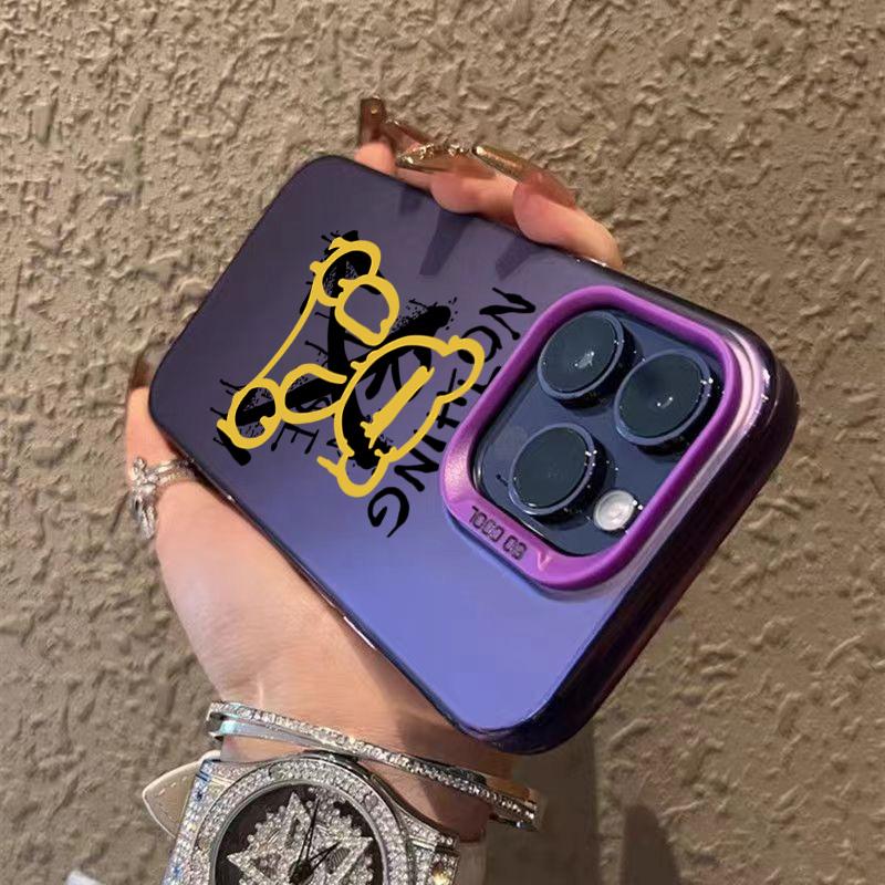 Personalized Graffiti Teddy Bear Phone For iPhone 16 15 14 13 12 11 Pro Max Shockproof Hard Matte Back Cover Case Funda