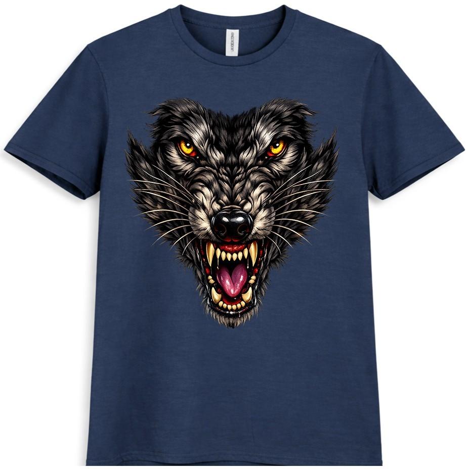 Wolf Head T Shirt Wild Predator Animal Face Gothic Graphic Tee Unisexs Unisexs