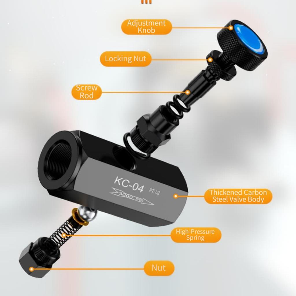 Drossel-Prüfstromregelventil für Hydrauliksysteme 3000 PSI Nenndruck 30 L/min Durchflussrate 1/2 NPT-Gewinde