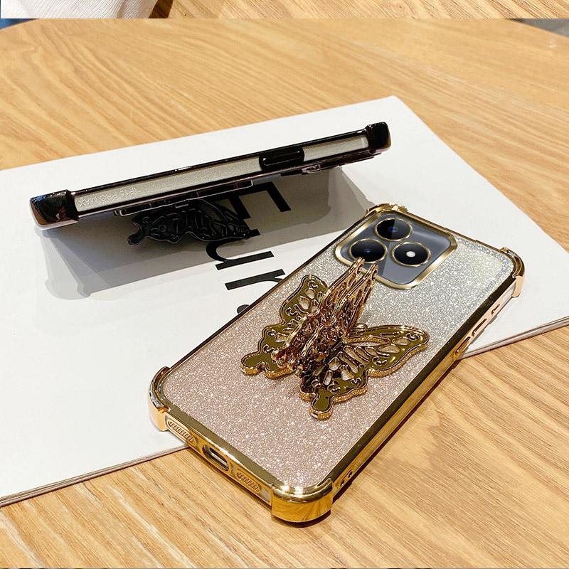 Shockproof Butterfly Holder Stand Phone Case For Google Pixel 7 8 9 10 Pro XL Google Pixel 7A 8A 9A 10 9 8 7 Pro 5G Soft Cover