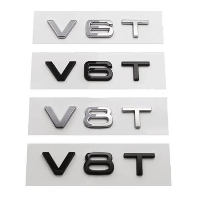 3D ABS V6T V8T Logo Car Rear Boot Trunk Side Fender Car Emblem Badge Sticker Decals For Hot A4L A5 A6L A7 S4 S5 Car Accessories