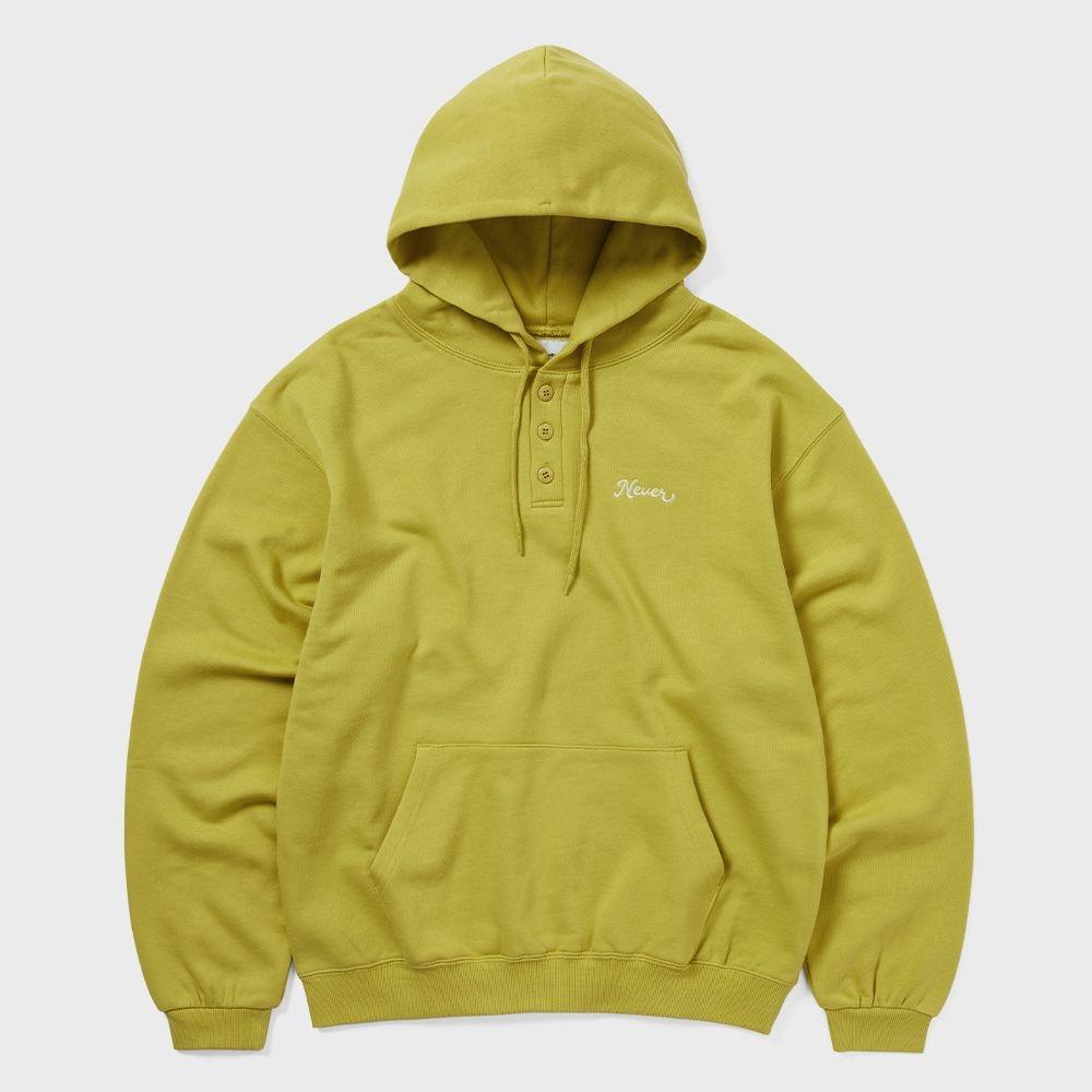 

ThIs Is Never That Quarter Button Hoodie Lime Green XL