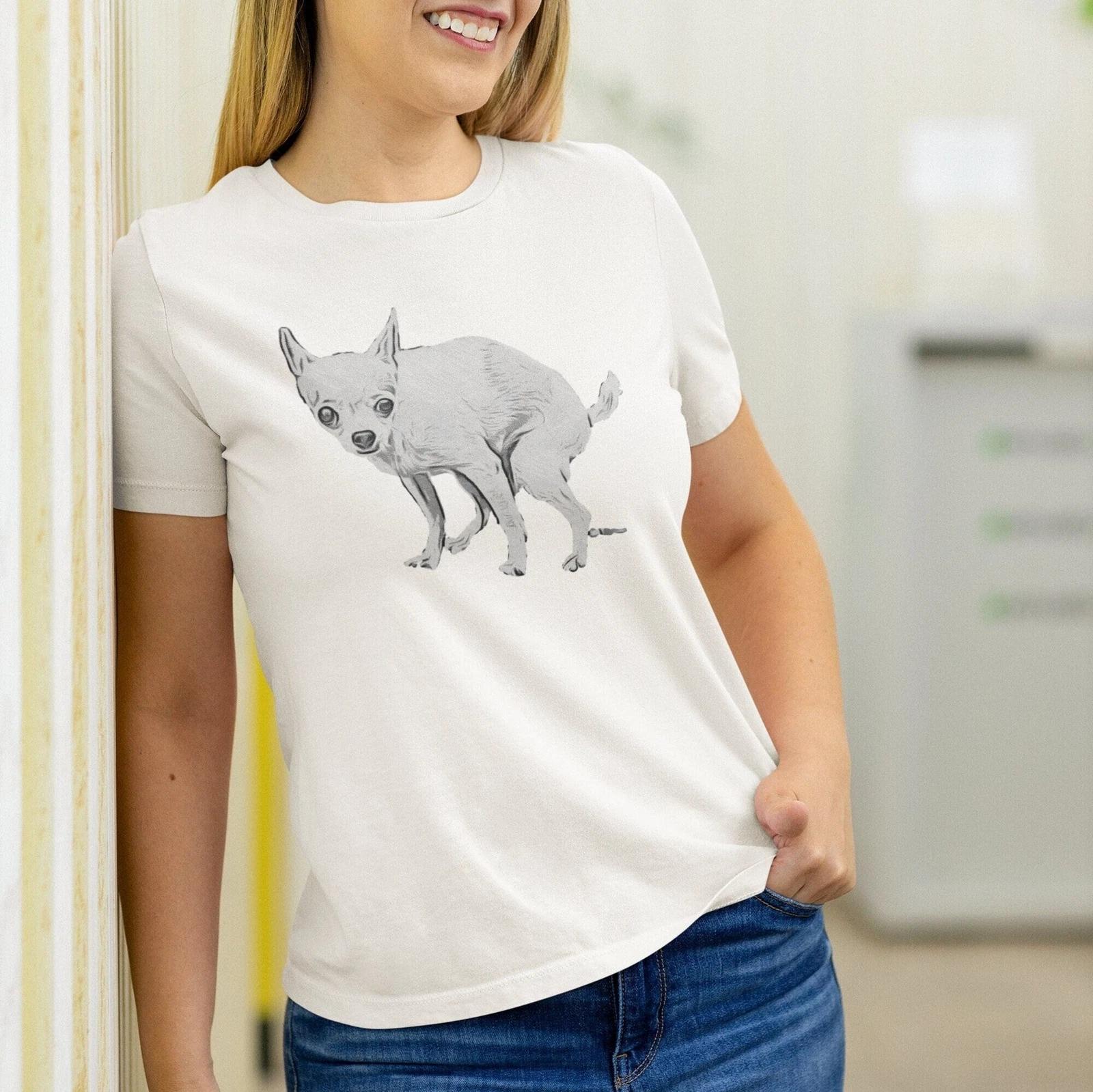 Pooping Chihuahua Shirt, Pooping Dog 2XL