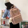 Japanese Style Student Schoolbag Unisex Big Capacity Nylon With Letter Embroidery For Casual Outings