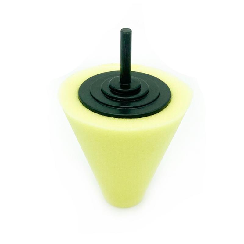 1 шт. губка для полировки конуса автомобильных колес, используемых для электрической дрели с ручкой, винтом, шлифовальной головкой жёлтый