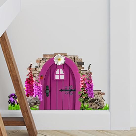 Śmieszna Realistyczna Naklejka Ścienna 3D Zdejmowana Naklejka Ścienna typu Peel and Stick z Efektem 3D do Dekoracji Sypialni, Drzwi, Narożnika, Listwy Przypodłogowej