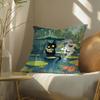 Cartoon Pond River Cat Beautiful Pillow Case Pattern Printed Pillowcase For Living Room Sofa Cushion Cover & Bedroom Decor