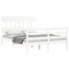 VidaXL Bed Frame with Headboard White 140x200 Cm Solid Wood 3195157