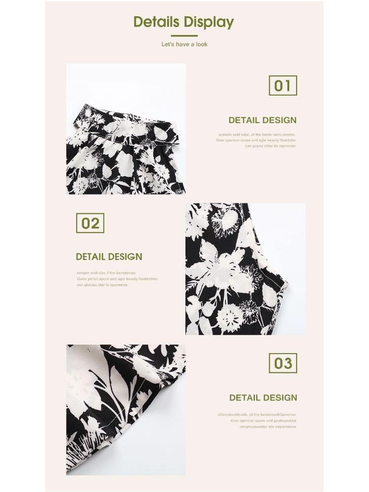 Halter Neck Sleeveless French Style Slit Print Dress Summer Hot Seller