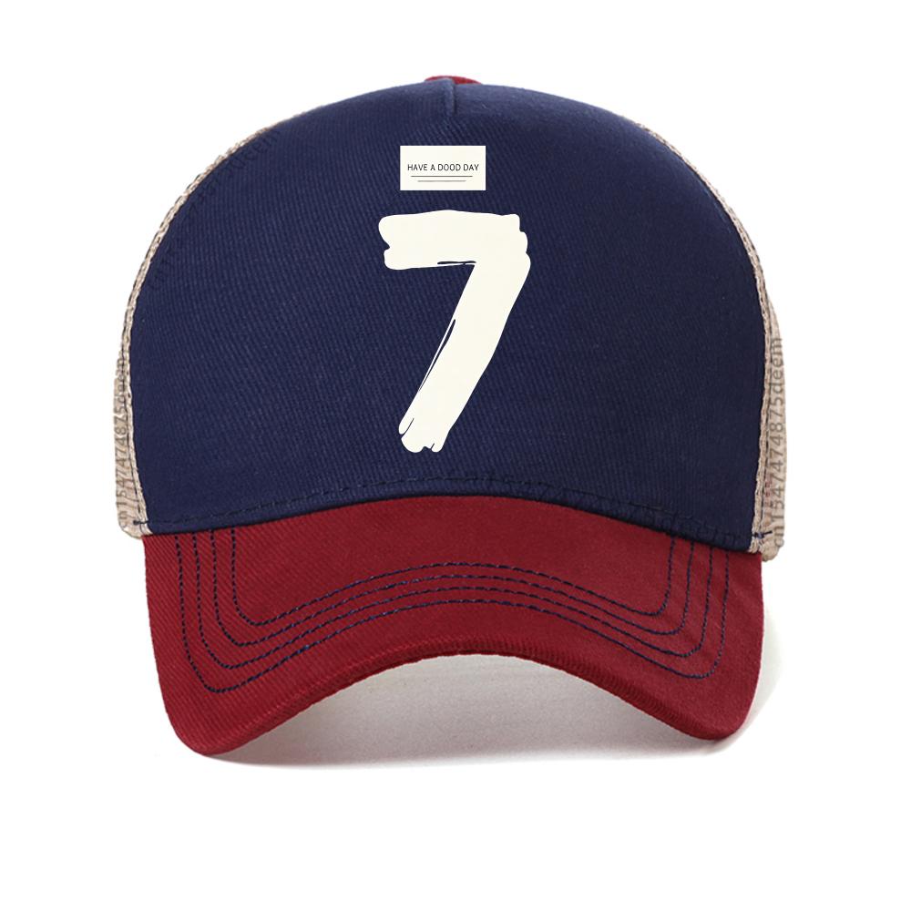 Have a Dood Day Baseball Cap Minimalist Style Prominent Number 7 Print Caps Fashion Casual Mesh Breathable Snapback Hats