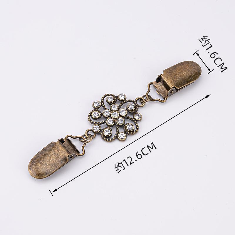 Vintage European & American Shawl Clip: Women's Diamond Sweater, Scarf, Brooch & Collar Alloy Accessories