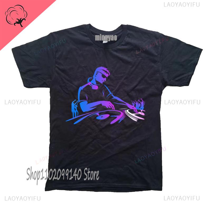 Dj Headphones T Shirts Graphic Streetwear Short Sleeve Oneck Harajuku Music Techno Tshirt Funny Unisexs Clothing For Ladies