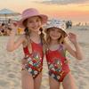 Mädchen Badeanzug Einteiler Unabhängigkeitstag Print Ärmellos Lässig Badebekleidung für Kinder Sommer Strand Pool Kleidung