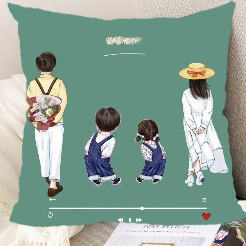 Eltern-Kind Avatar Kissen Paar Cartoon Schlafzimmer Taille Rücken Auto Sofa Kissen Doppelseitiges Kissen Geschenk