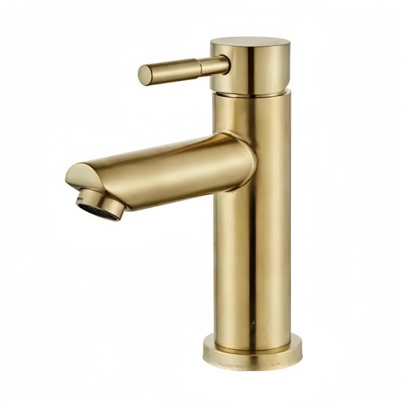 Single Cold Tap Brushed Gold Basin Faucet Bathroom Faucet Water Faucet Waterfall Bathroom Tap 304 Stell Stainless