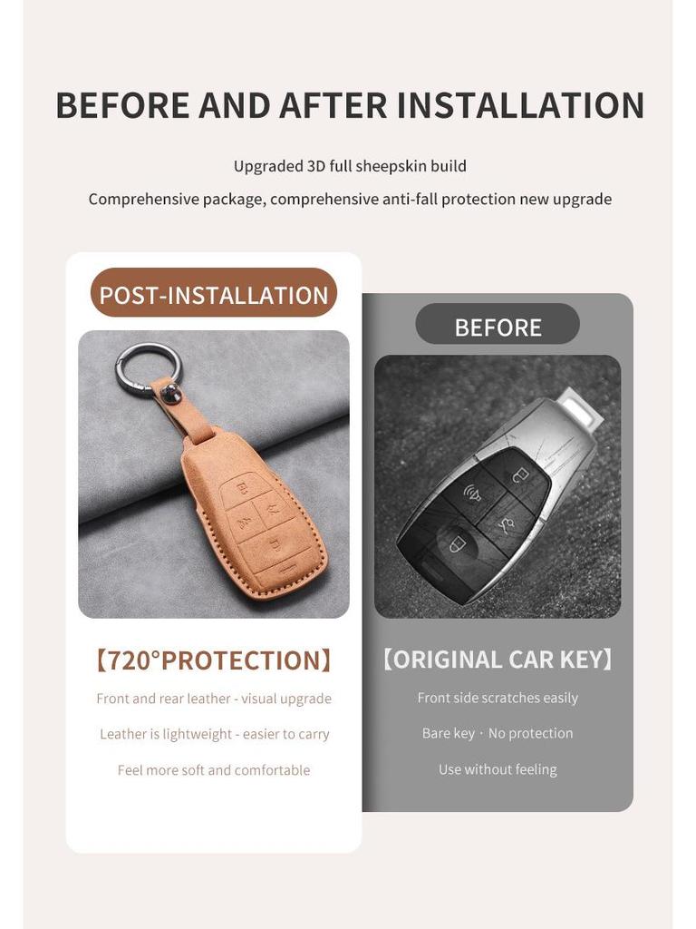 Beijing Auto Key Case for X7, BJ40, Zhida X3, EU5, BJ60, Magic Cube, EU7 - Shell Buckle