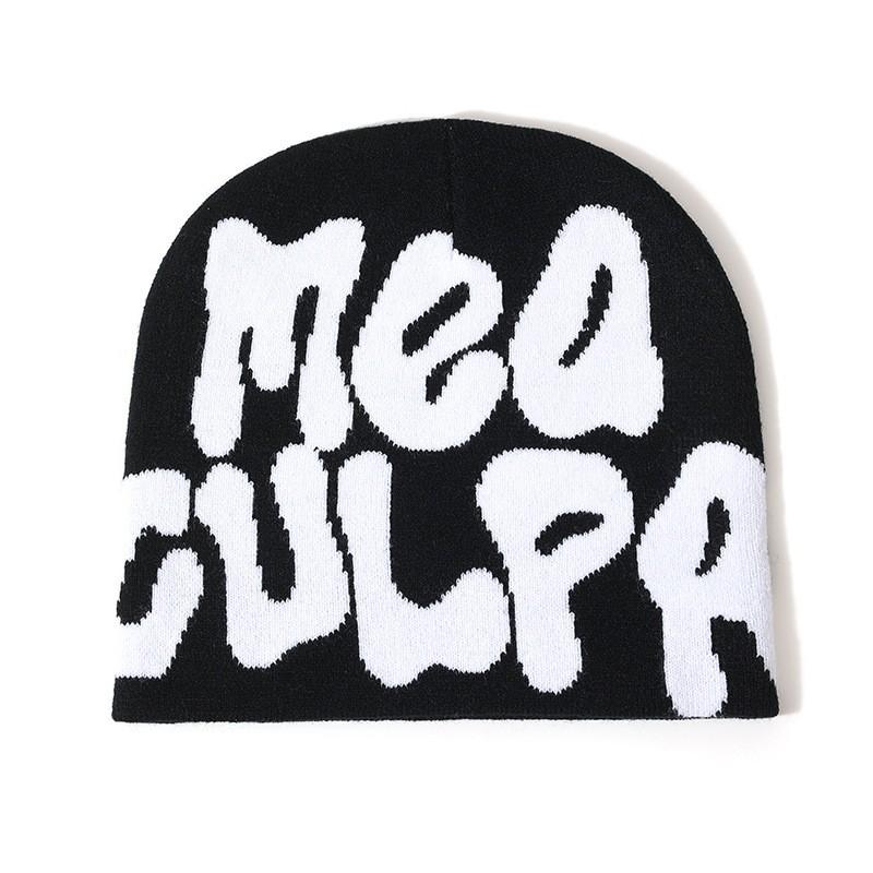 Unisex 100% Acrylic Autumn Winter Custom Jacquard Logo Knitted Beanie Hat Hip Hop Style One Size Fits All