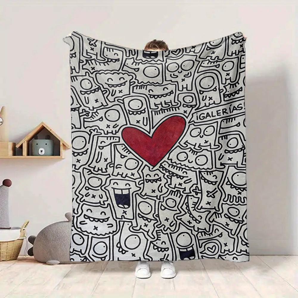 1pc Monster Print Blanket Warm,Perfect for Camping And Travel, Making It a Great Gift for Any Season yy250904170