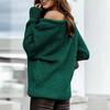 Damen Herbst/Winter Schulterfrei Sexy Rundhals Pullover Strickwaren Einfarbig Lässig Locker Großer Pullover