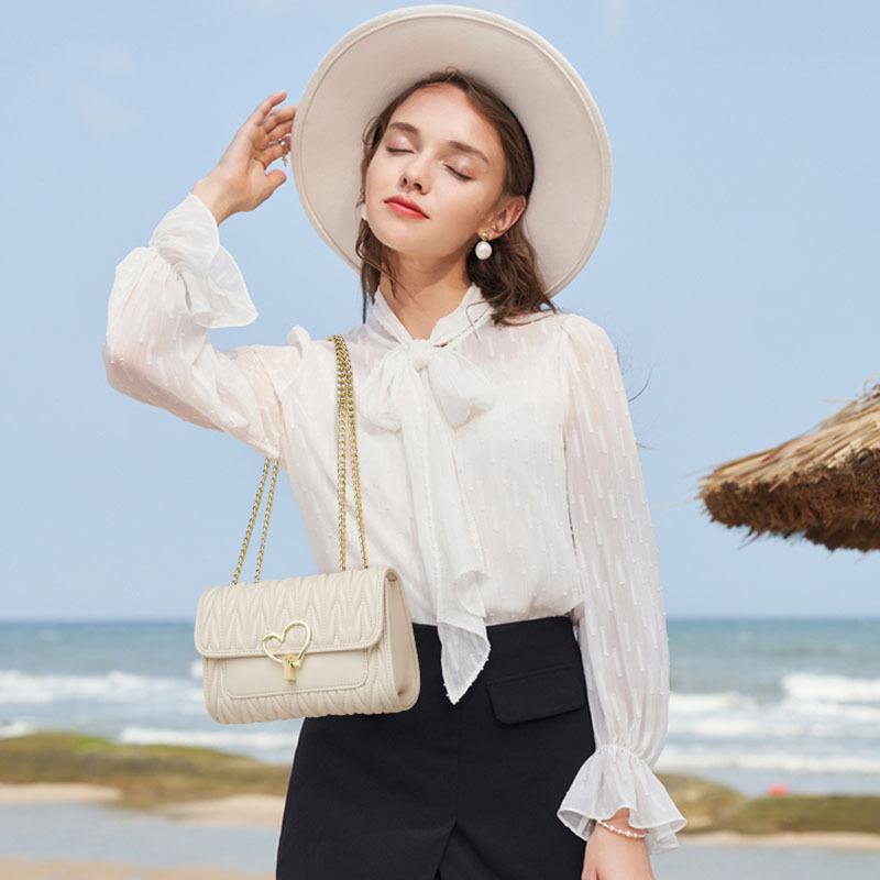 New Trendy Bag, Genuine Leather Women's Bag, Casual Chain Small Bag, Popular Single Shoulder Crossbody Bag, European and American Retro Style