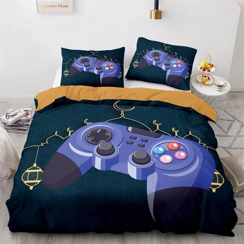 Gaming Bedding Set Twin Full Size Kids Gamepad Duvet Cover For Boys Girl Bedroom Decor Polyester Game Controller Comforter Cover