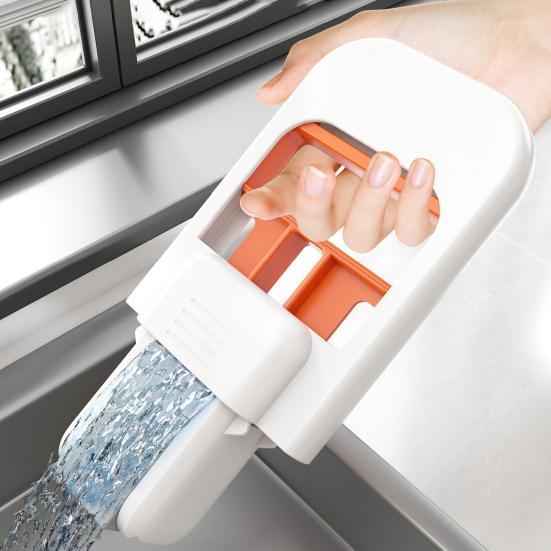 1Pcs Mini Mop with Deep Groove Design Wet/Dry Sponge Mop One-Hand Squeeze Handle Foldable Desktop Mop