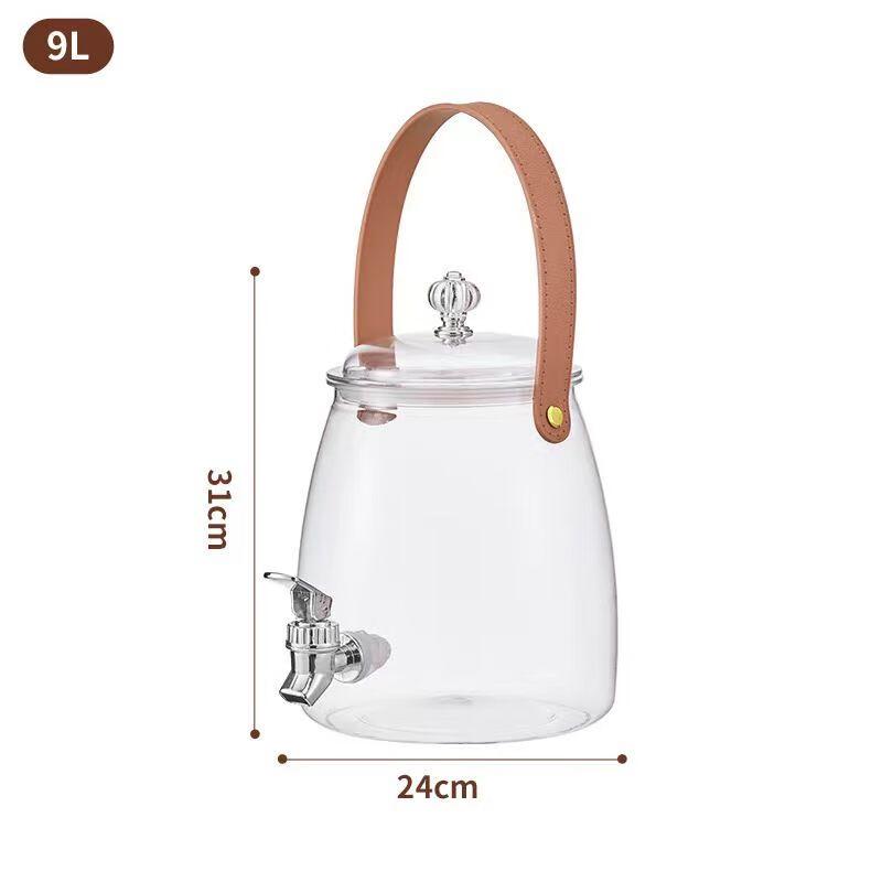 Anmu High Borosilicate Glass Cold Water Pitcher with Faucet