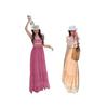 French Bud Pearl Chiffon Hazy Fairy Lace Neckline Suspender Lace Dress