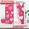 Ensemble de 2 Rideaux Imprimés Plat Cœur Polyvalents Décorations en Polyester Extérieur Moderne Semi-Transparent Fabriqué