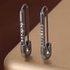 Cercei Stud Fashion cu Zirconiu Tip Agrafă - Design Simplu, Versatil pentru Fete