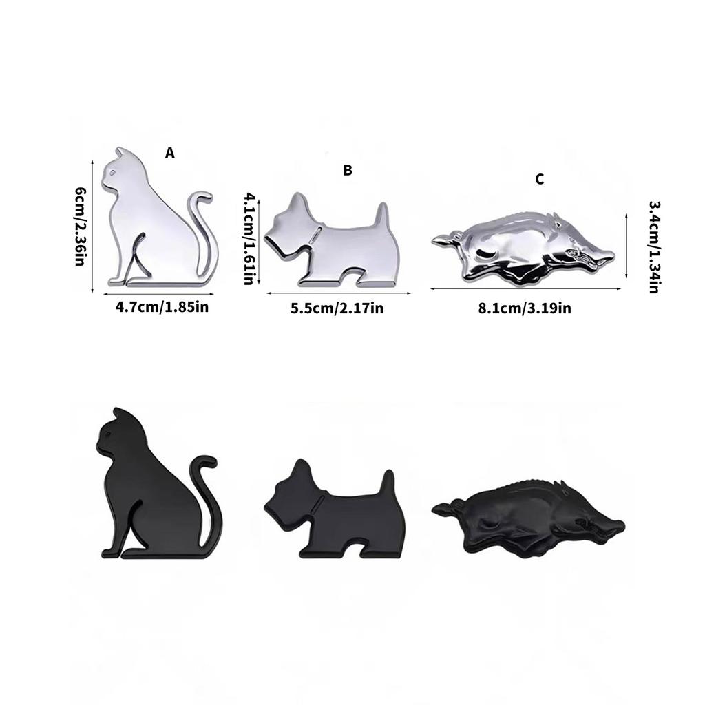 3D Wild Pig Boar Warthog Metal Emblems Badge Car Decal Sticker Suitable for Side and Rear Trunk Decoration