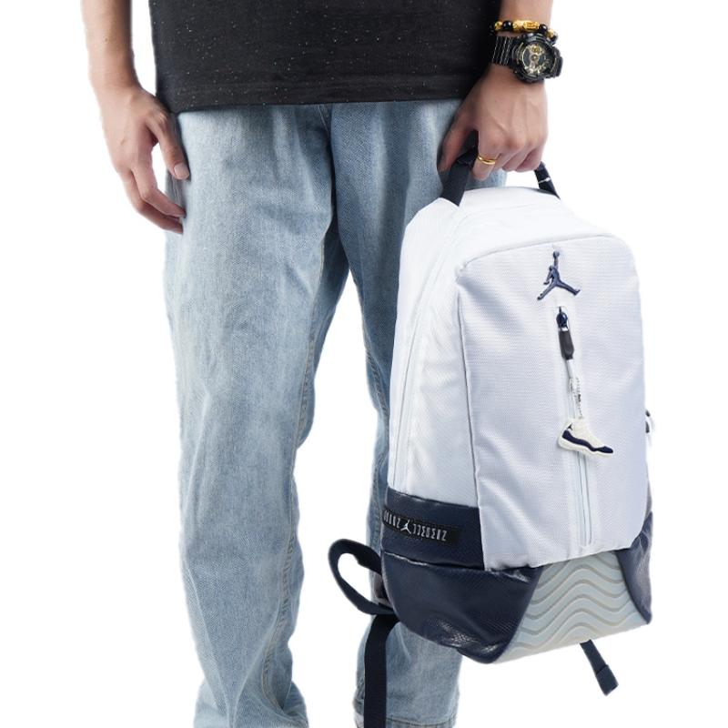 Jordan Polyester With Polyurethane Backpack Regular Unisex White & Obsidian Color Jordan HA4470-100