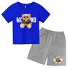 Children Summer Charming Rose Letter Bear Print T-shirt+Shorts Set Boys Girls Casual Toddler Sports First Choice Clothes