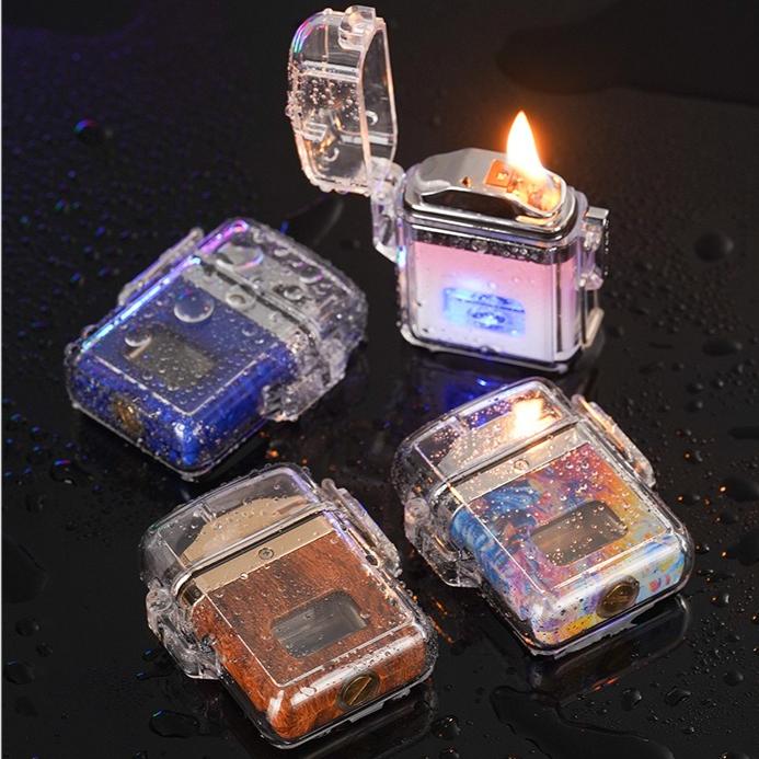 NEW Creative Intelligent Voice-controlled Lighter Transparent Waterproof Visible Case High-end Level Gift Cigarette Accessories