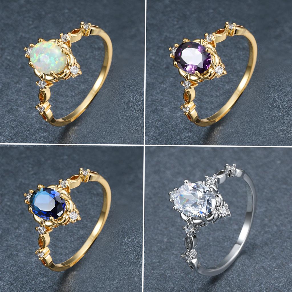 , Style, Fashionable Water Drop-shaped Inlaid Zircon Ring, Simple and Versatile New Ring.