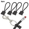 Hose Clip Scuba Diving 4pcs 6.5cm Black Elastic Rope+plastic