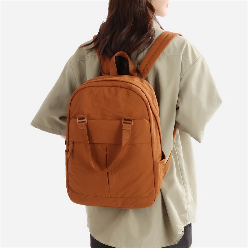 Men Solid Color Backpack Women's Large Capacity Lightweight Backpack Student Travel Bag