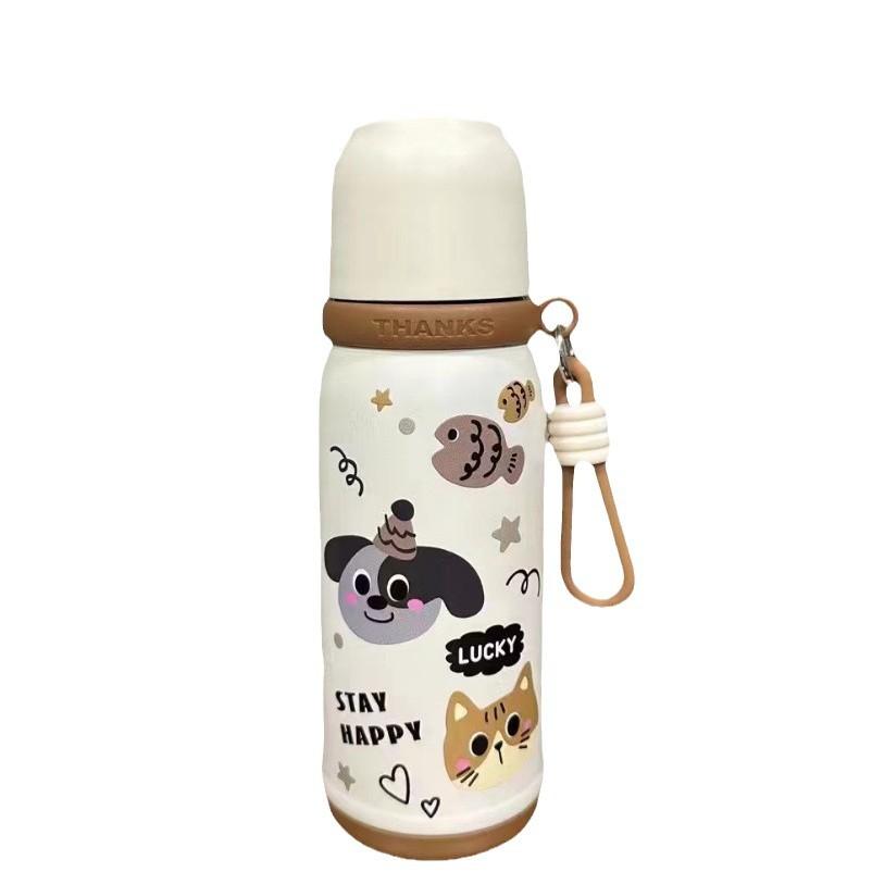 New High Appearance Level Stainless Steel Rope Thermos Cup Double Drink Cartoon Stainless Steel Cup Portable Outdoor Accompanying Cup
