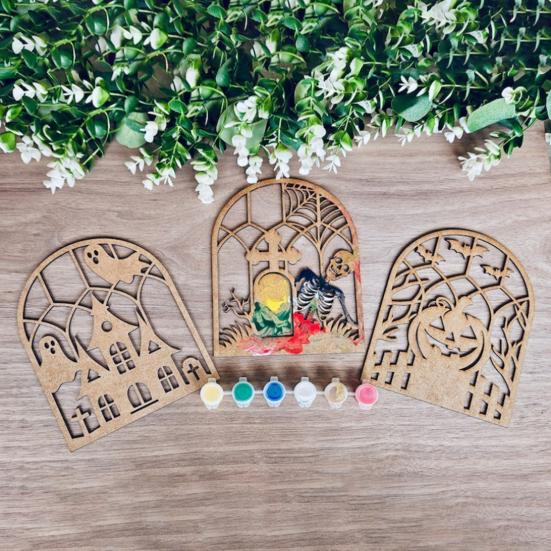 Halloween Dřevěný Výřez Nedokončené Dřevěné Řemesla k Malování Duch Dýně