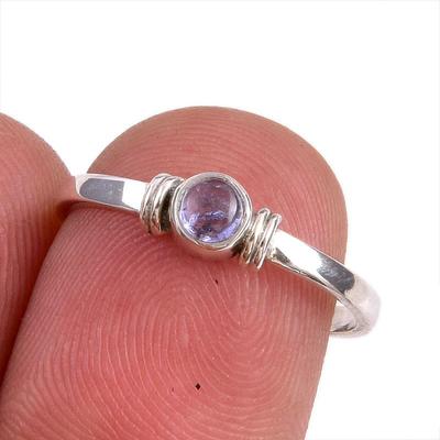 Natural Tanzanite Gemstone 925 Solid Sterling Silver Jewelry Ring Size 7 U7o57