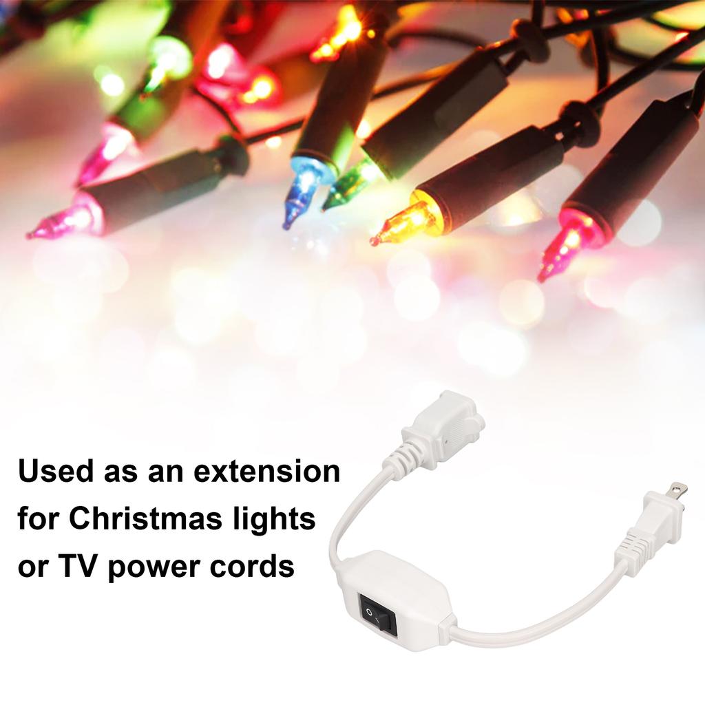 Power Extension Cord with On Off    AC 2 Prong Male Female Power Cable for 1‑15P Male to 1‑15R Female Plug