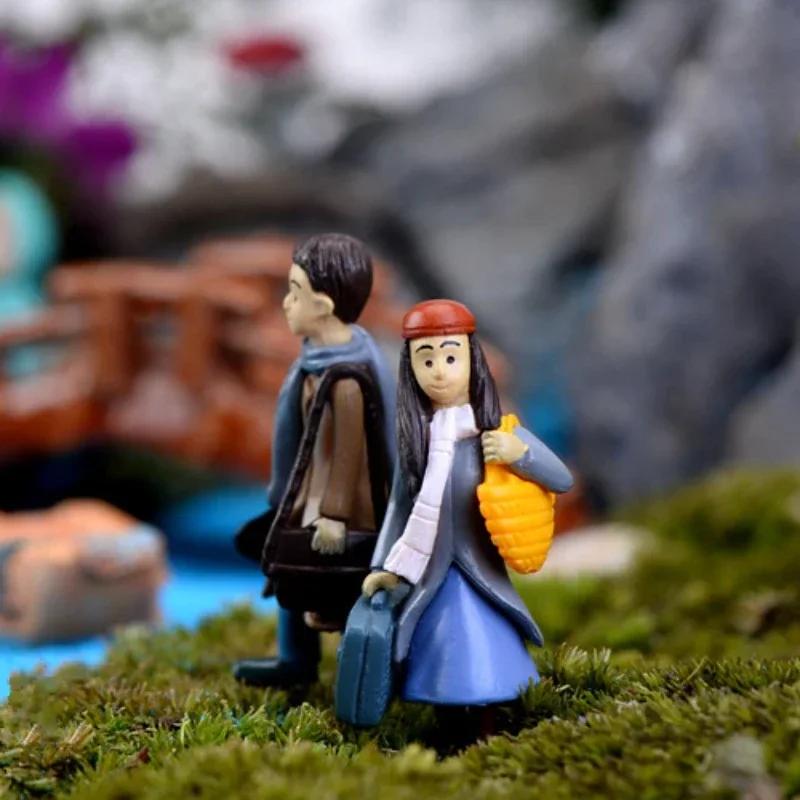 Sweety Lovers Couple with Trunk Figurines Miniature Craft Fairy DIY Ornament Garden Decor