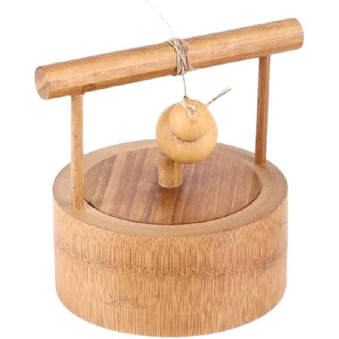 FARZI Portable Bamboo Cabas Gift Box Bamboo Portable Snack Basket Desktop Tea Box Dried Fruit Tray Storage Fruit Snack Basket