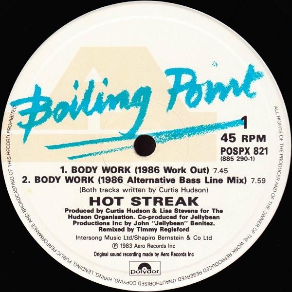 

12inch Record HOT STREAK - Body Work POSPX821 Boiling Point 1986 UK Soul/Funk Used