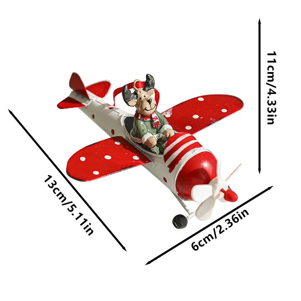 Retro Iron Christmas Pendant Antique Style Santa Claus Airplane Christmas Tree Hanging Decoration Ornaments Party Decor