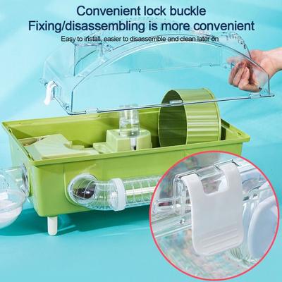 Užitečná Velká Křeččí Klec Ventilace Průhledný Habitat pro Pískomily Domeček Snadné Čištění s Kolečkem Klec pro Malá Zvířata Malí Domácí Mazlíčci