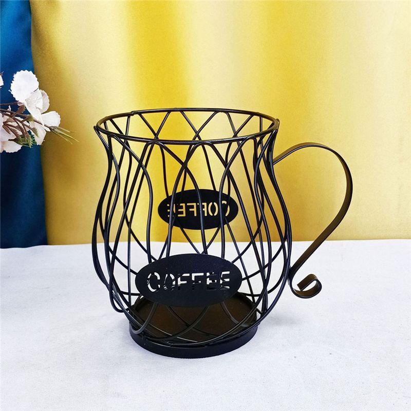 M-Modern-Universal Coffee Capsule Storage Basket Coffee Cup Basket Coffee Pod Organizer Holder Black For Home Cafe Hotel