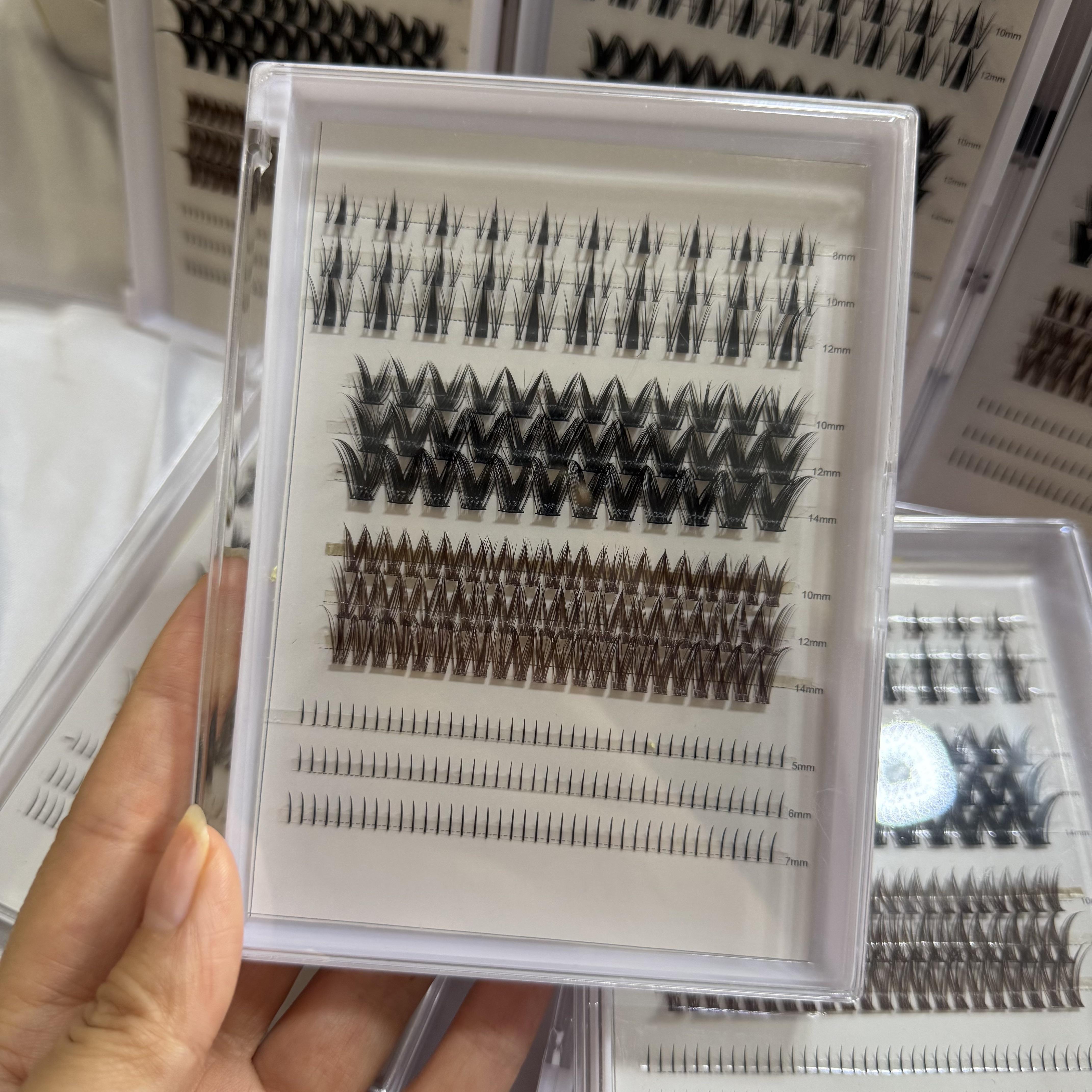 Pre Cut Segmented Lash Cluster Eyelash Customizable Private Label C D For Diy Lash Extension Kit Cluster Lashes Kit Natural Long